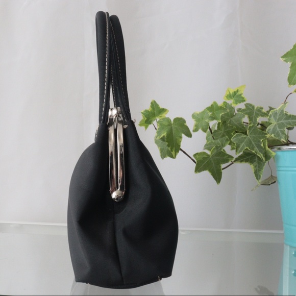 COPY - VINTAGE BLACK PURSE w/ WHITE STITCHING - Picture 2 of 4